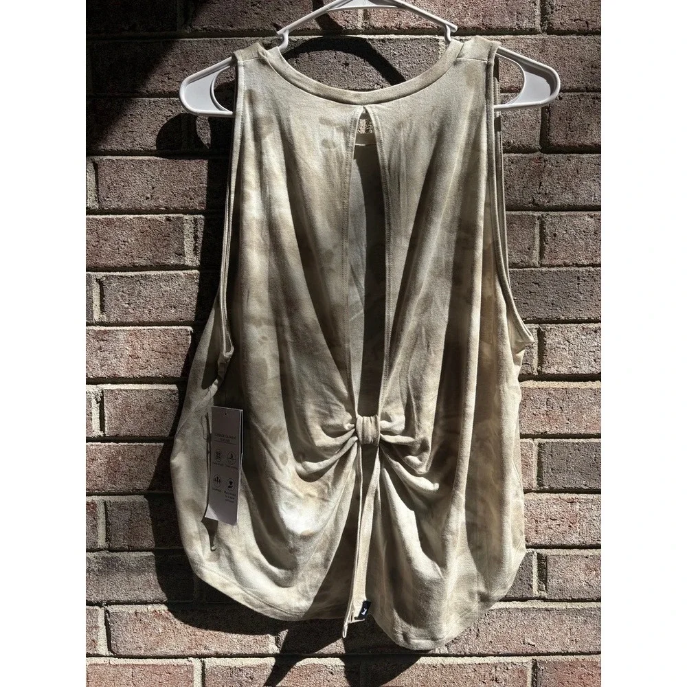 Glyder Electric‎ Tank Linen Lava Dye Open Back Knot Relaxed Fit Large - Picture 6 of 10